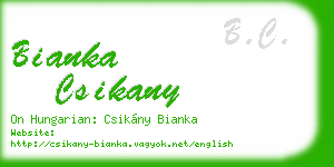 bianka csikany business card