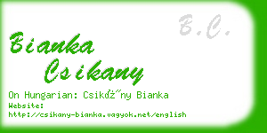 bianka csikany business card